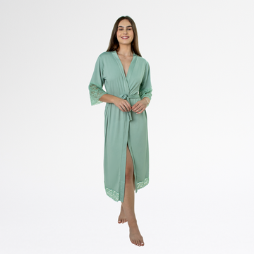 Kit Robe Noiva Roupão Camisola Amamentação Longa Maternidade - Teos - Altiê Intimate