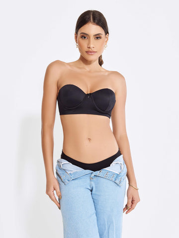 SUTIA TOMARA QUE CAIA COM BOJO EM MICROFIBRA REFORÇADO-PRETO - Altiê Intimate