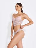 Conjunto Lingerie Cropped Sexy Em Renda Bicolor Com Bojo-ROMANCE - Altiê Intimate