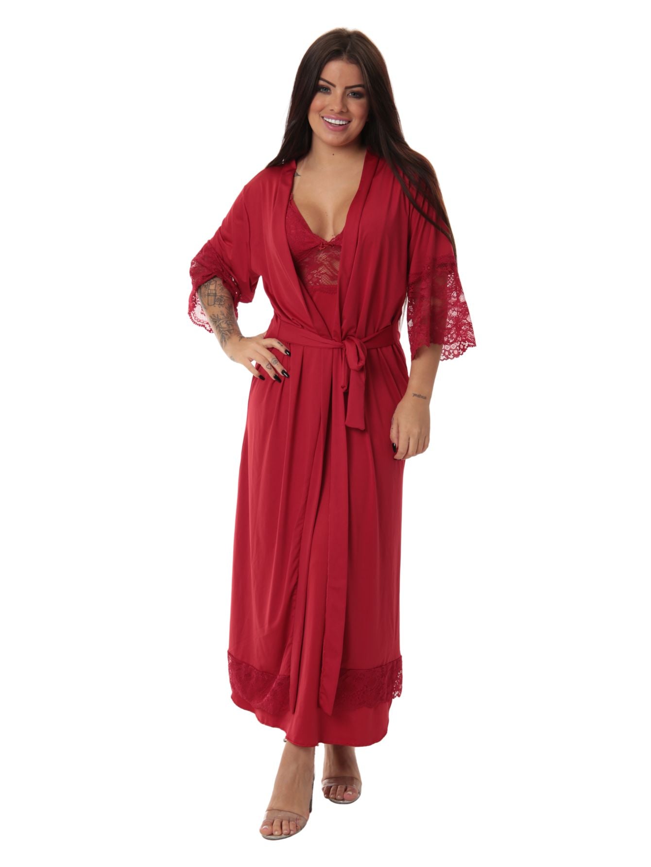 ROBE NOIVA FEMININO ROUPÃO DE RENDA LUXO HOBE - RUBI