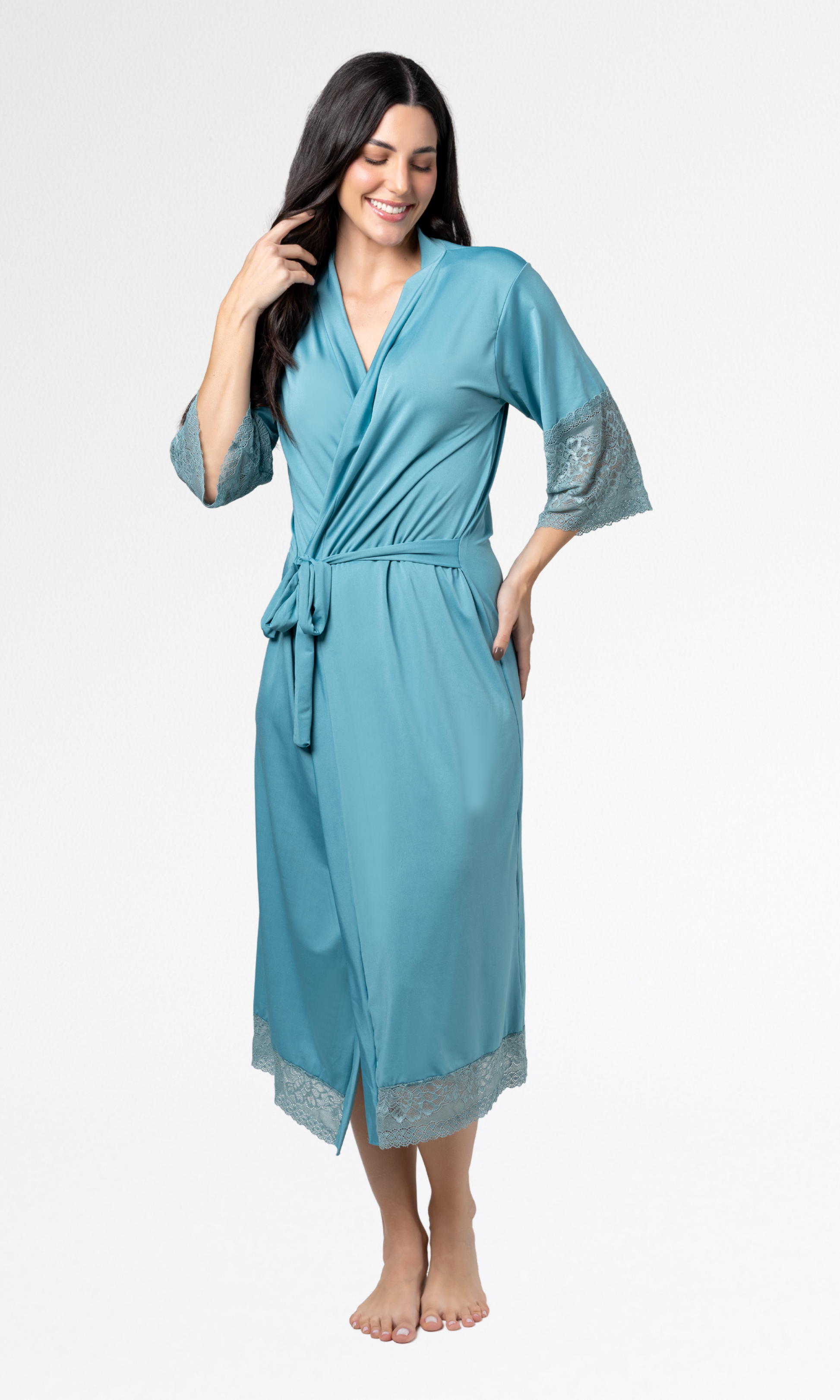 Robe Noiva de Renda Luxo | Roupão Feminino Elegante - Altiê Intimate