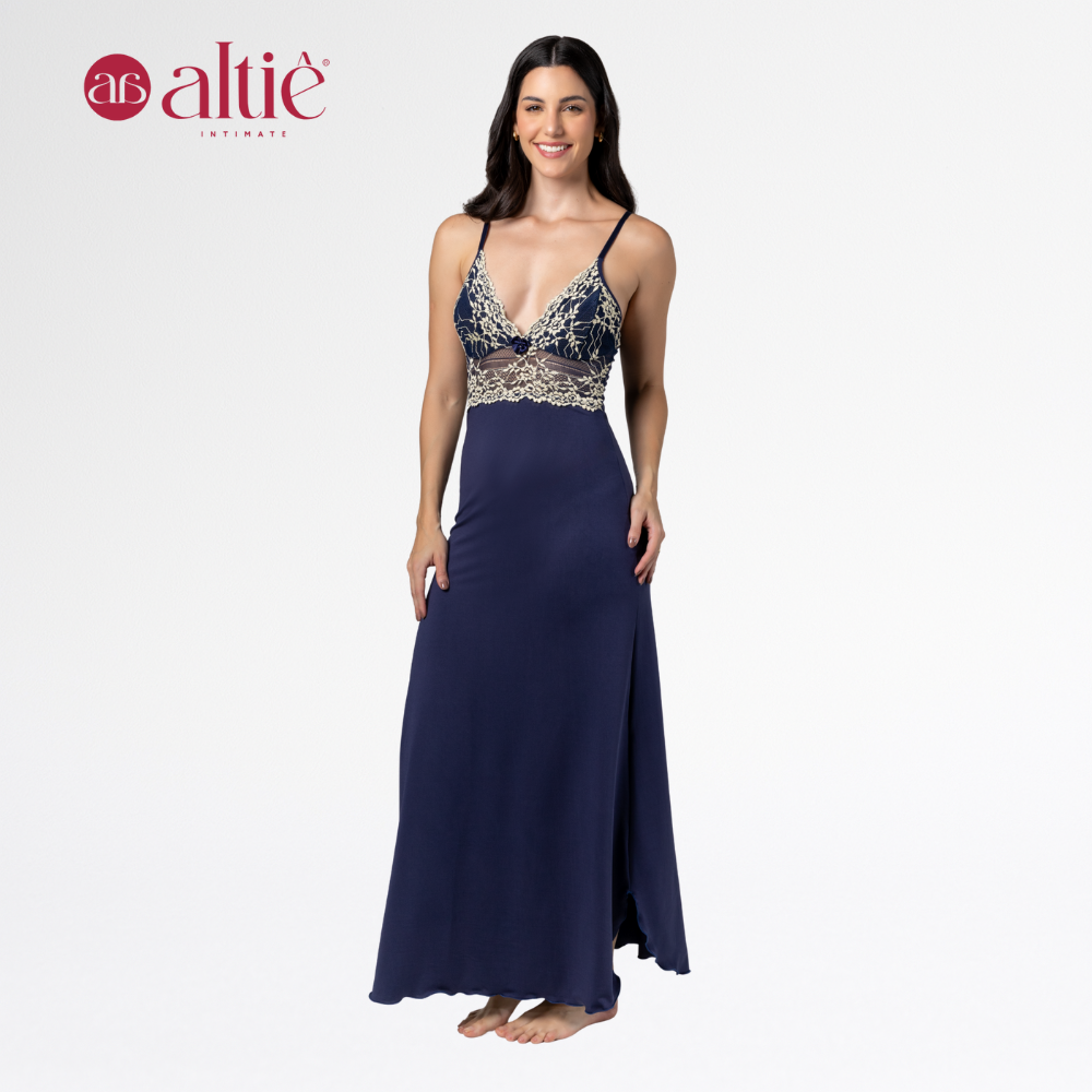 Camisola Longa Bicolor Feminina Luxo | Conforto e Elegância - Altiê Intimate