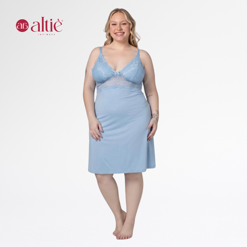 Camisola Plus Size Amamentação Premium Curta com Abertura Frontal | Pós-Parto, Maternidade, Conforto e Toque Soft - Altiê Intimate