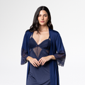 Kit Robe Feminino Luxo Noiva Camisola Renda Confortável - Altiê Intimate