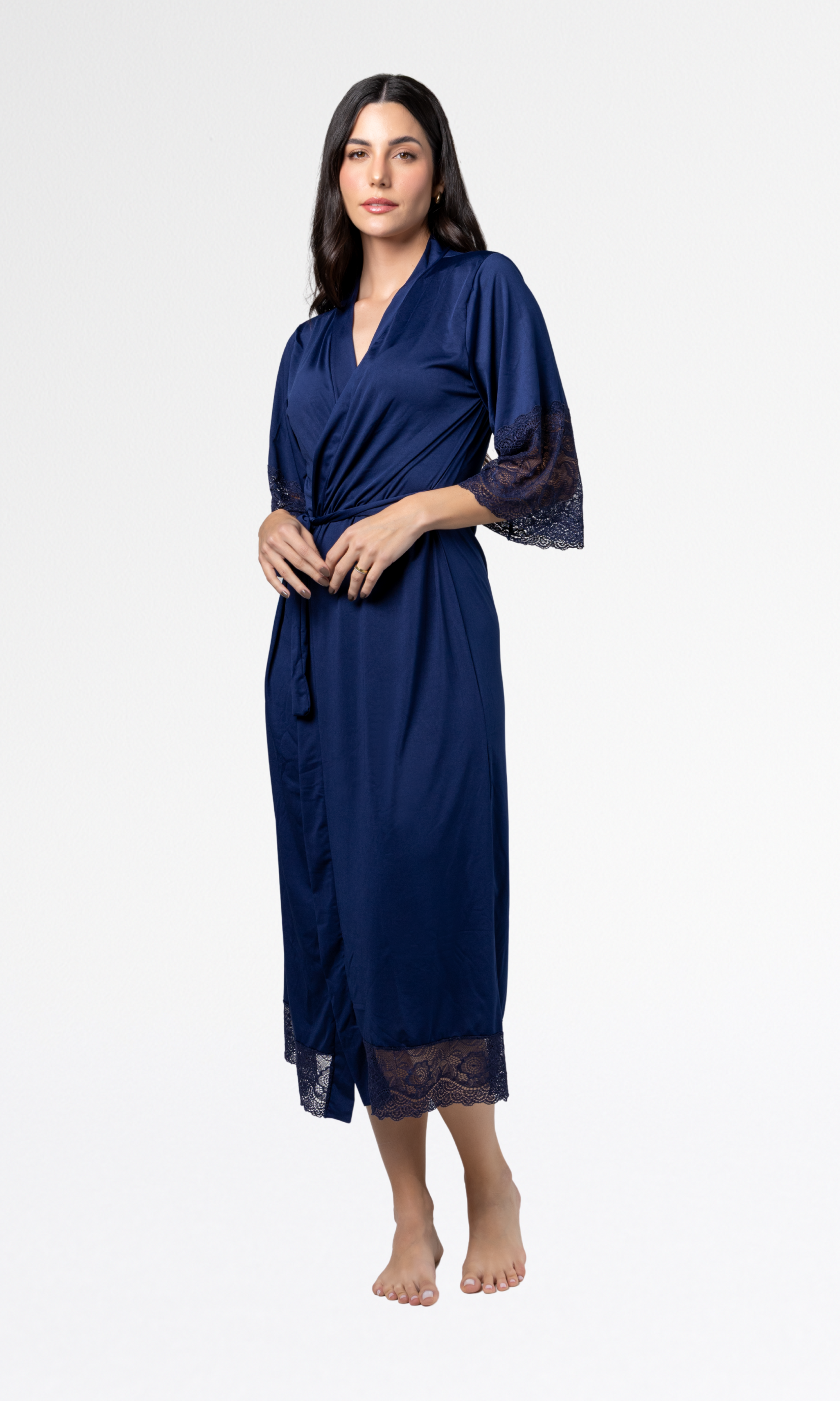 Robe Noiva de Renda Luxo | Roupão Feminino Elegante - Altiê Intimate