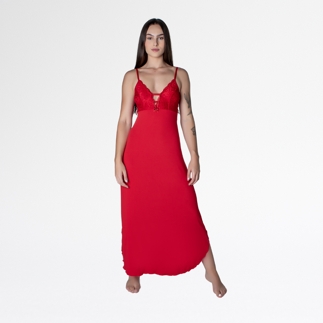 Camisola Renda Sensual Longa Conforto Elegante Feminina - Rubi - Altiê Intimate