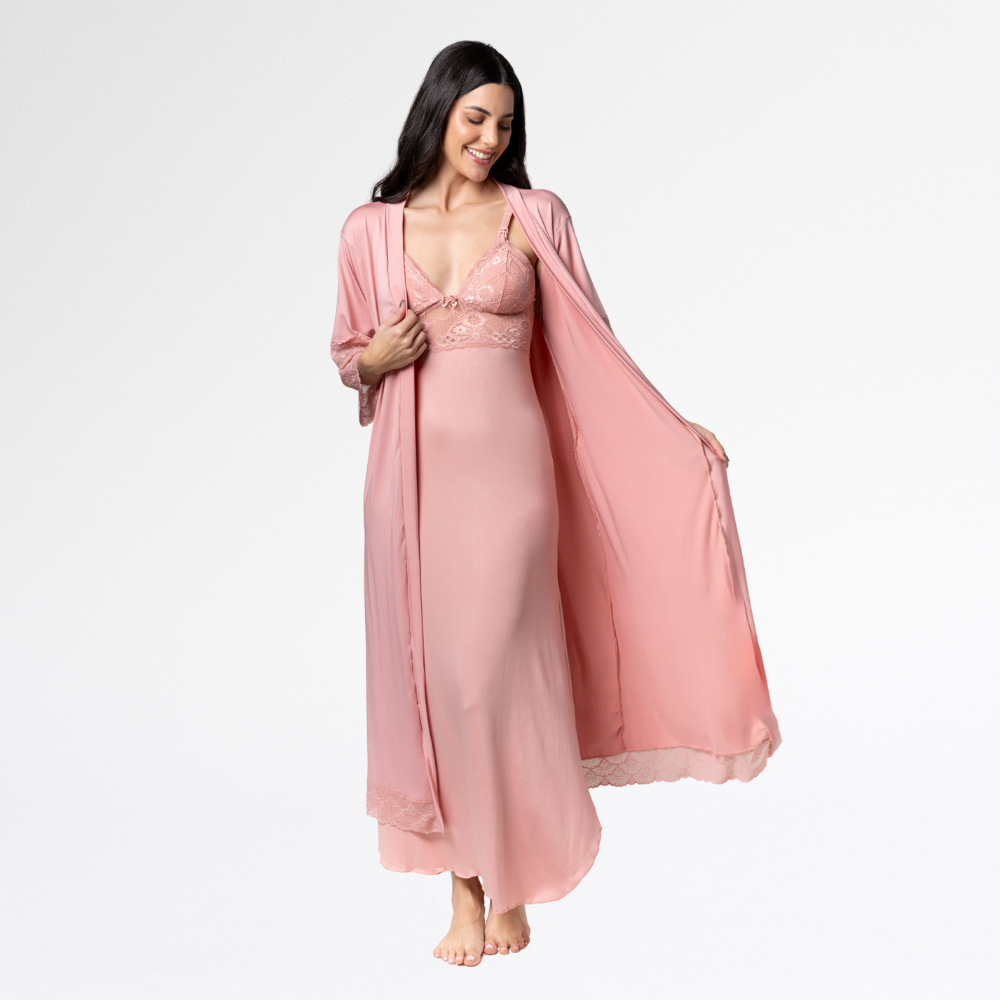 Kit Noiva Robe e Camisola Amamentação - Altiê Intimate