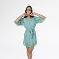 ROBE DE LUXO SEXY NOIVA FEMININO DETALHE EM RENDA - TEOS - Altiê Intimate