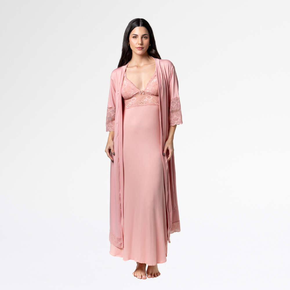 Kit Noiva Robe e Camisola Amamentação - Altiê Intimate