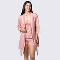 Kit Short Doll Pijama Amamentação Robe Luxo Renda Feminino - Altiê Intimate