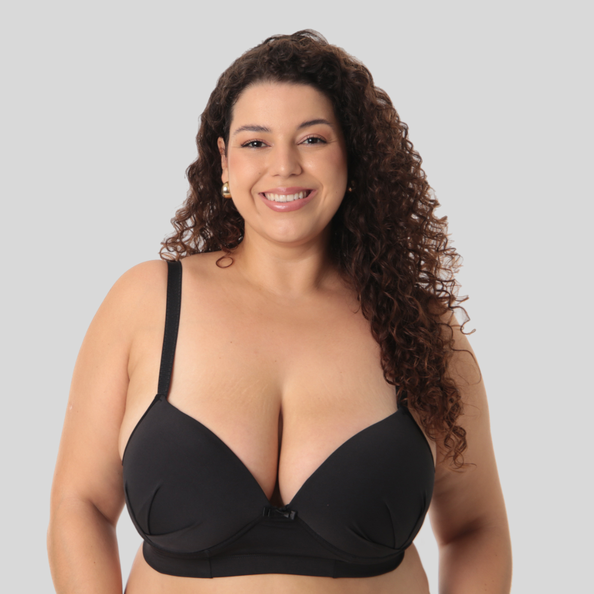SUTIÃ PLUS SIZE COM BOJO MICROFIBRA CONFORTO SUPORTE - PRETO - Altiê Intimate