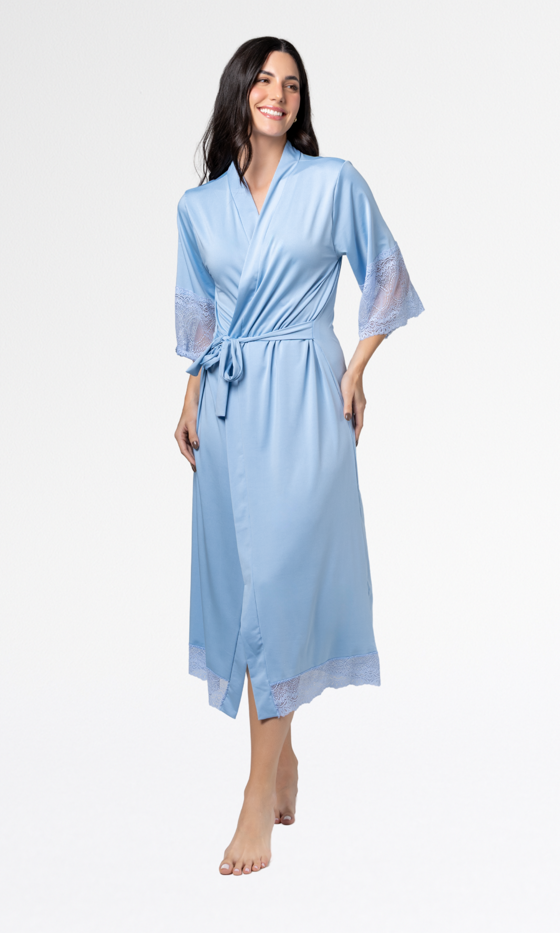 Robe Noiva de Renda Luxo | Roupão Feminino Elegante - Altiê Intimate