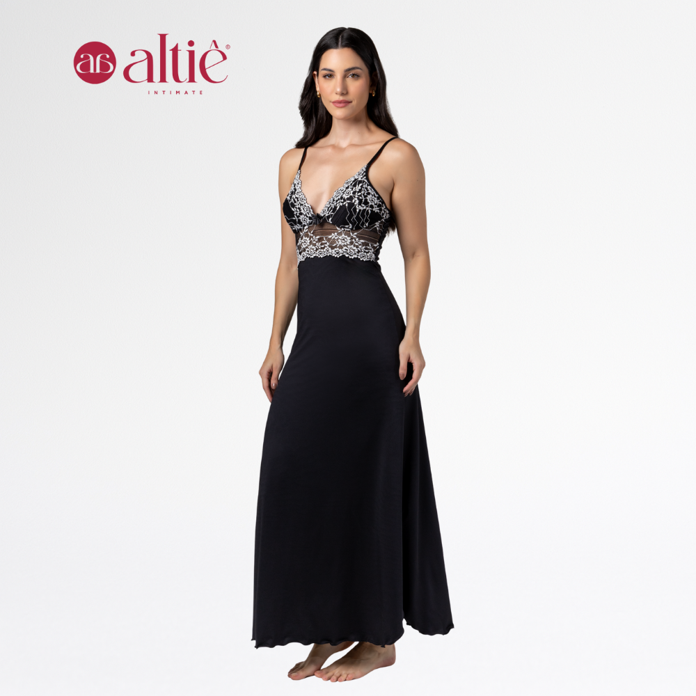 Camisola Longa Bicolor Feminina Luxo | Conforto e Elegância - Altiê Intimate