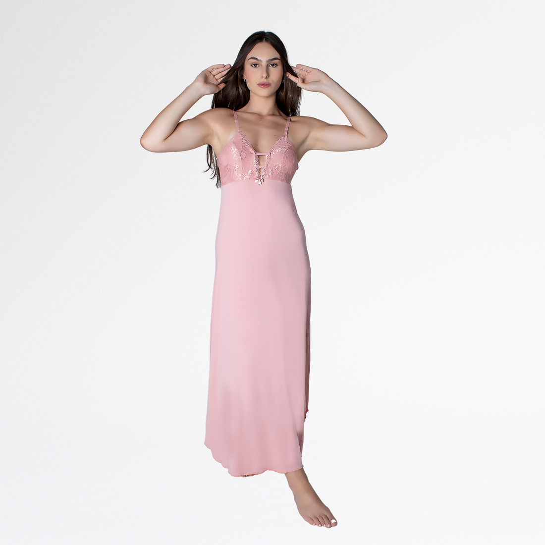Camisola Renda Sensual Longa Conforto Elegante Feminina - Romance - Altiê Intimate