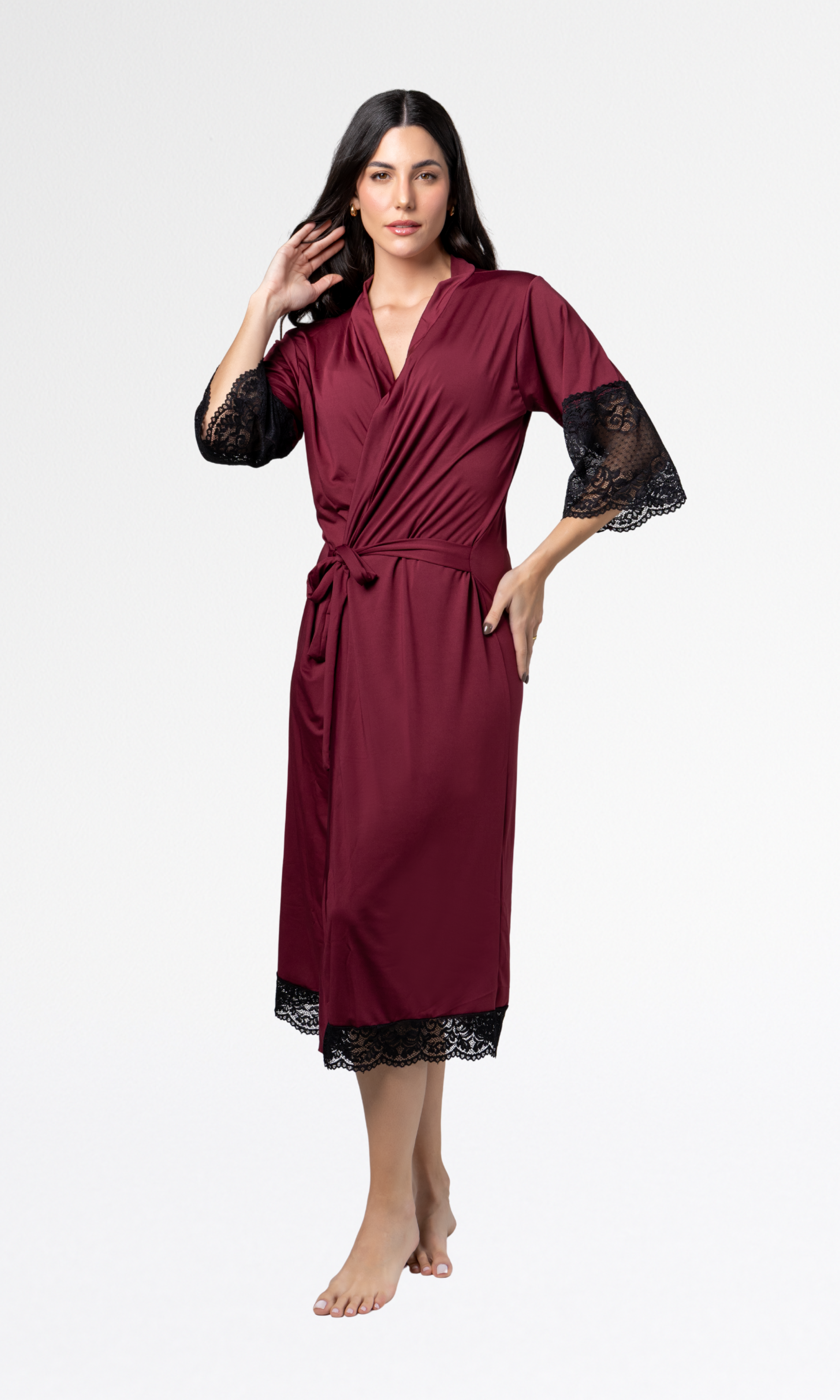 Robe Noiva de Renda Luxo | Roupão Feminino Elegante - Altiê Intimate