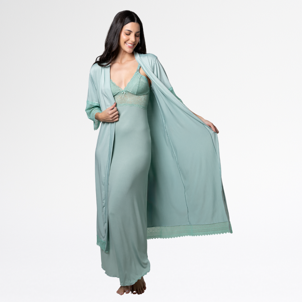 Kit Noiva Robe e Camisola Amamentação - Altiê Intimate