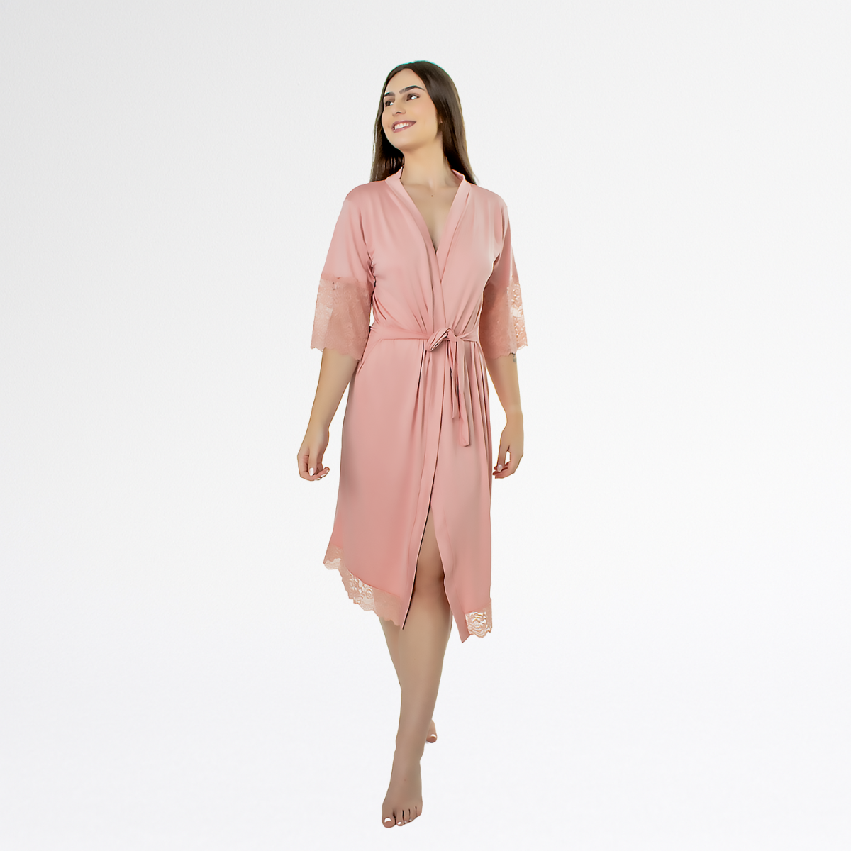 Kit Robe Noiva Roupão Camisola Amamentação Longa Maternidade - Romance - Altiê Intimate
