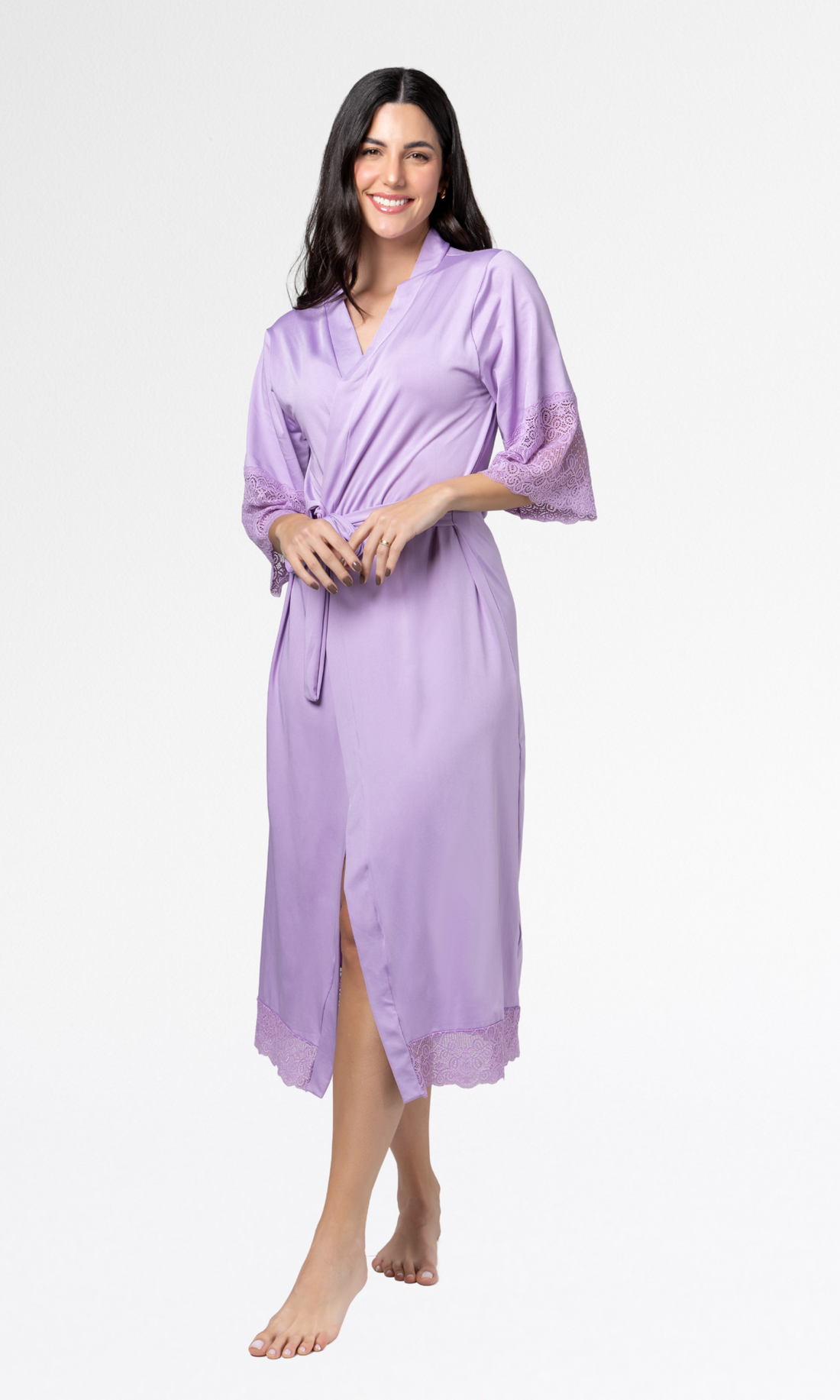 Robe Noiva de Renda Luxo | Roupão Feminino Elegante
