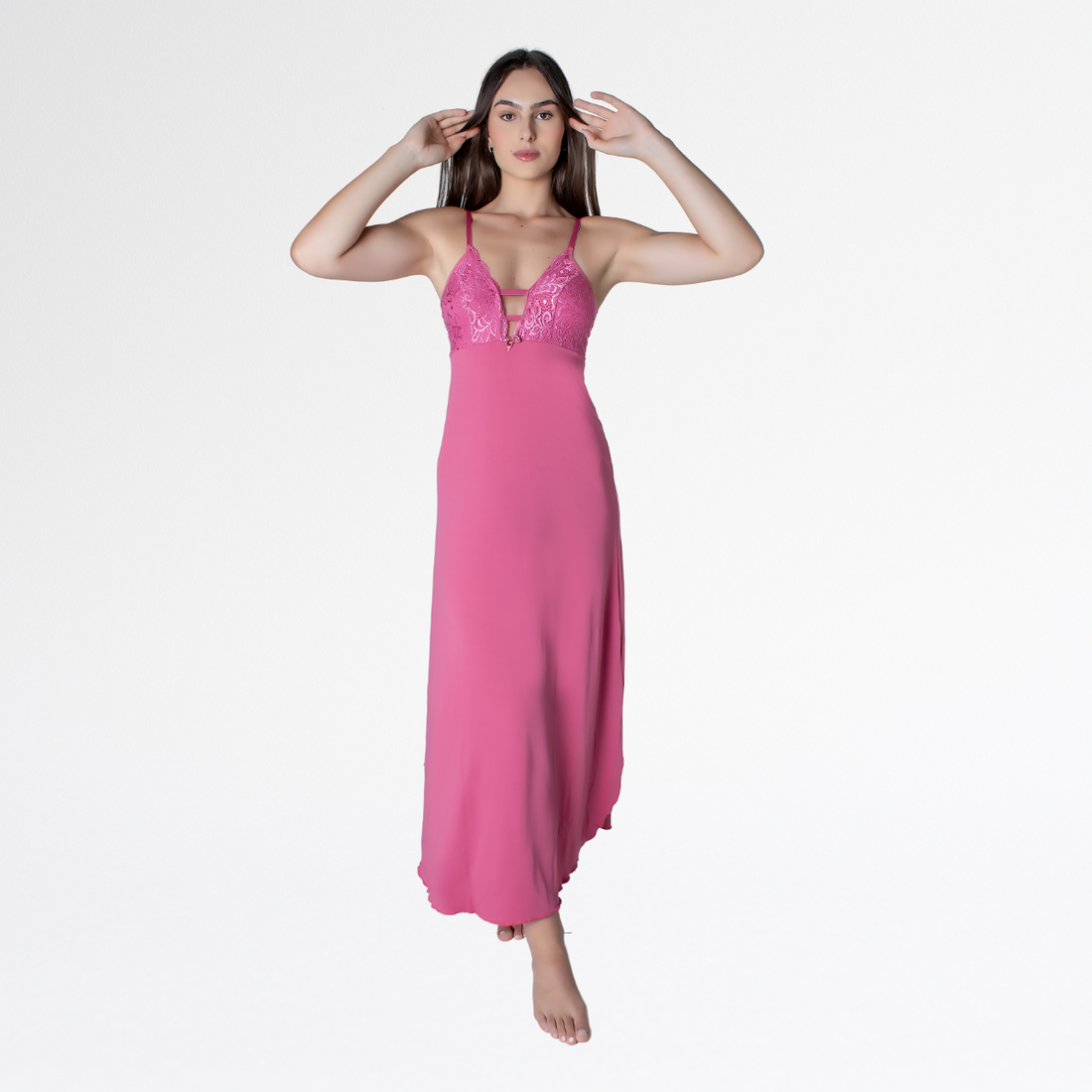Camisola Renda Sensual Longa Conforto Elegante Feminina - Sandia - Altiê Intimate