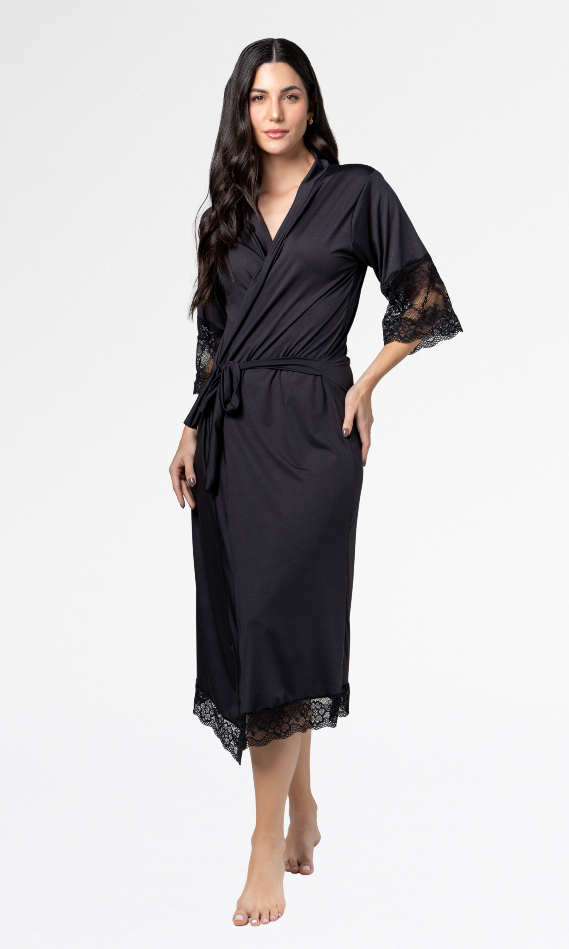 Robe Noiva de Renda Luxo | Roupão Feminino Elegante - Altiê Intimate