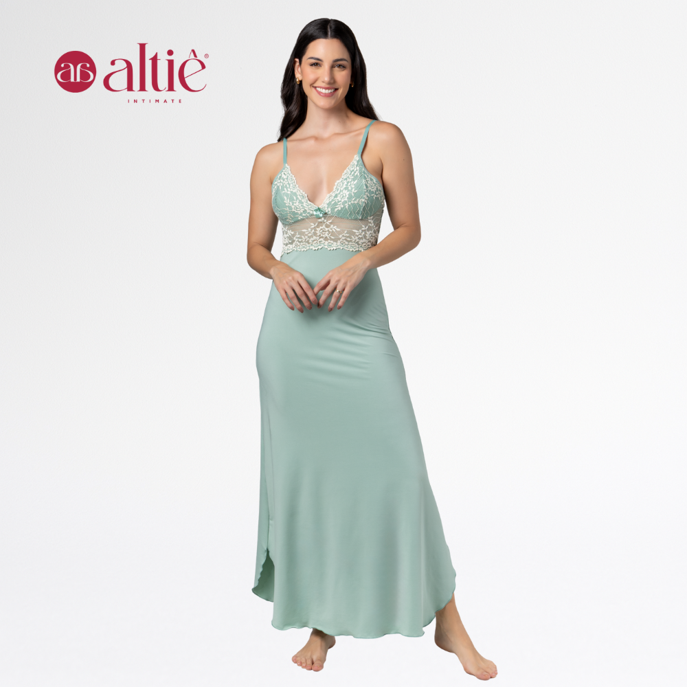 Camisola Longa Bicolor Feminina Luxo | Conforto e Elegância - Altiê Intimate