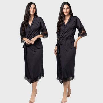 KIT 2 ROBE NOIVA FEMININO ROUPÃO DE RENDA LUXO HOBE - Altiê Intimate