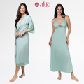 Kit Camisola Longa com Robe Feminino em Renda Luxo – Elegante, Confortável e Sofisticado - Altiê Intimate