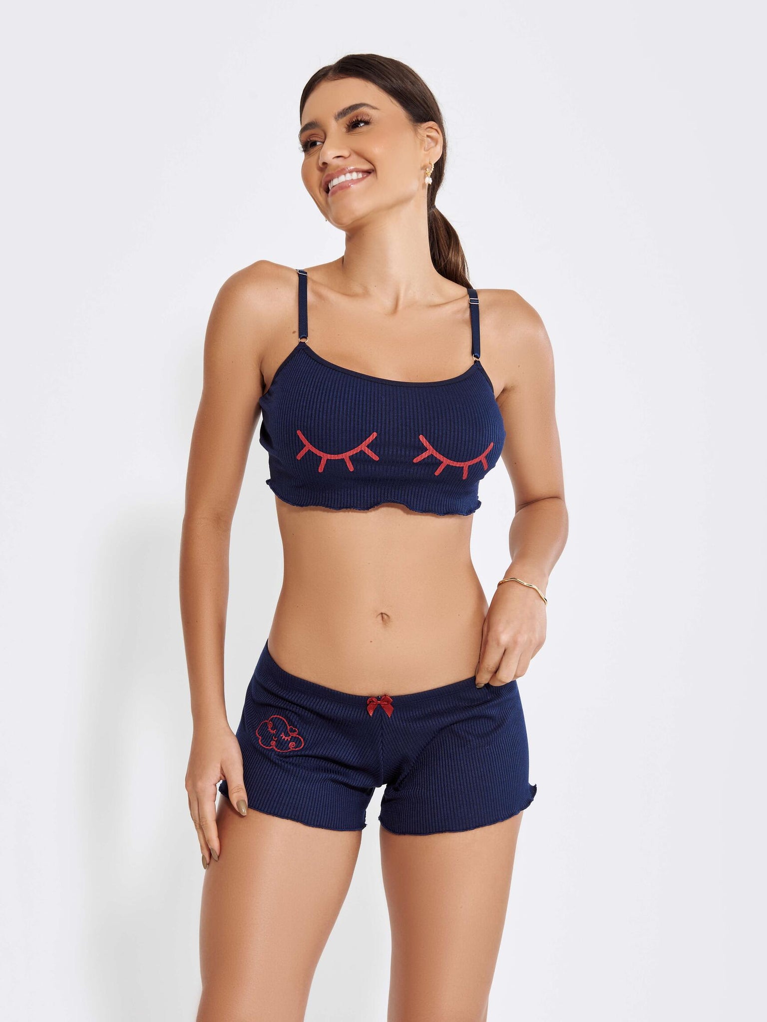 BABY DOLL FEMININO CROPPED CANELADO-ATALAIA