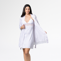 Kit Robe Noiva Camisola Amamentação Curta Gestante Maternidade - Altiê Intimate