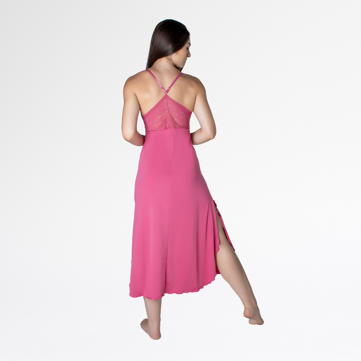 Camisola Longa Nadador Renda Luxo Alças Cruzadas Conforto - Sandia - Altiê Intimate