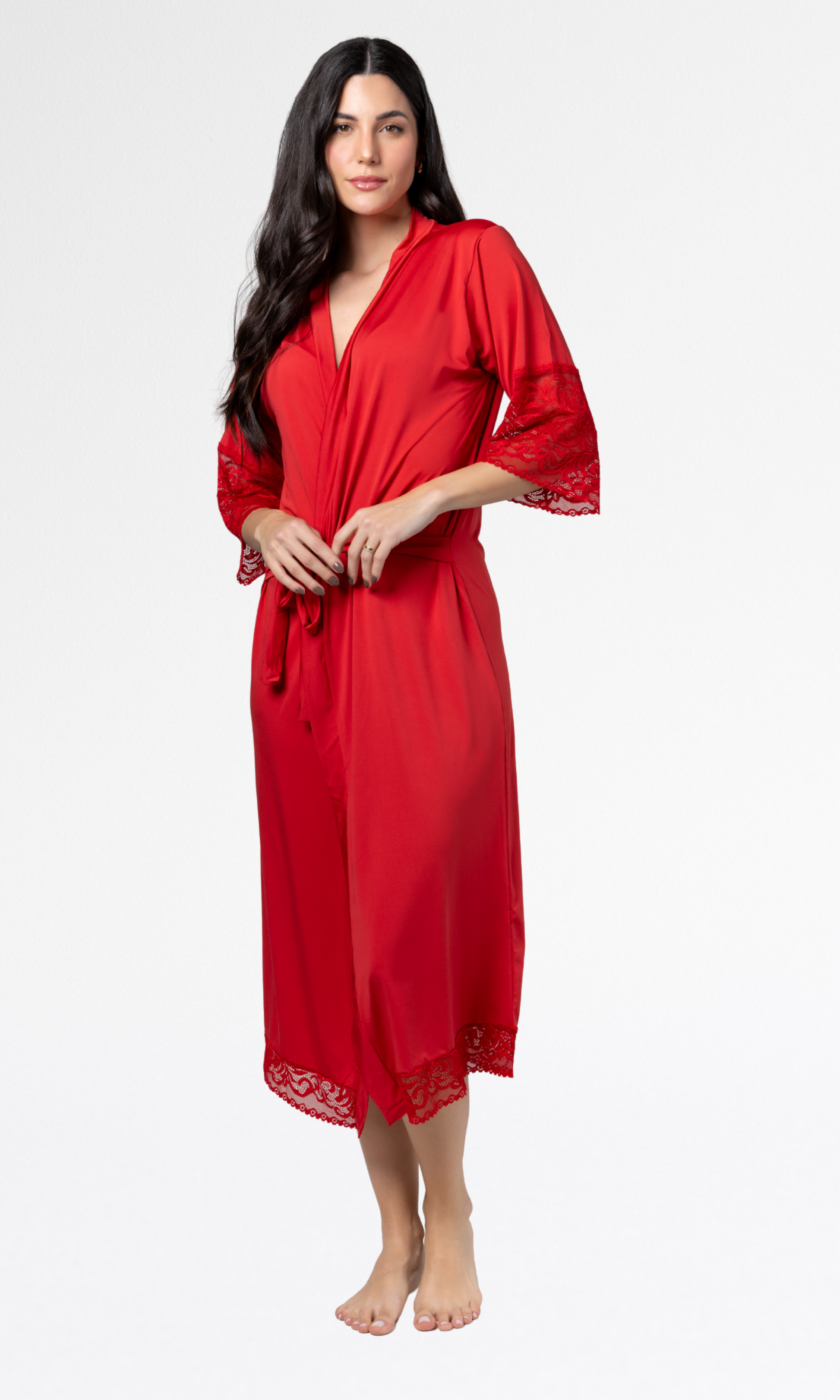 Robe Noiva de Renda Luxo | Roupão Feminino Elegante - Altiê Intimate