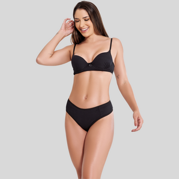 Conjunto Lingerie Calcinha Fio Duplo Sutia Canelado Pingente - Altiê Intimate