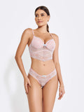 Conjunto Lingerie Cropped Sexy Em Renda Bicolor Com Bojo-ROMANCE - Altiê Intimate