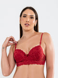 SUTIA COM BOJO SEXY LUXO LINGERIE DE RENDA-VERMELHO - Altiê Intimate