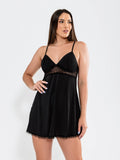 CAMISOLA SEXY COM CALCINHA-PRETO - Altiê Intimate