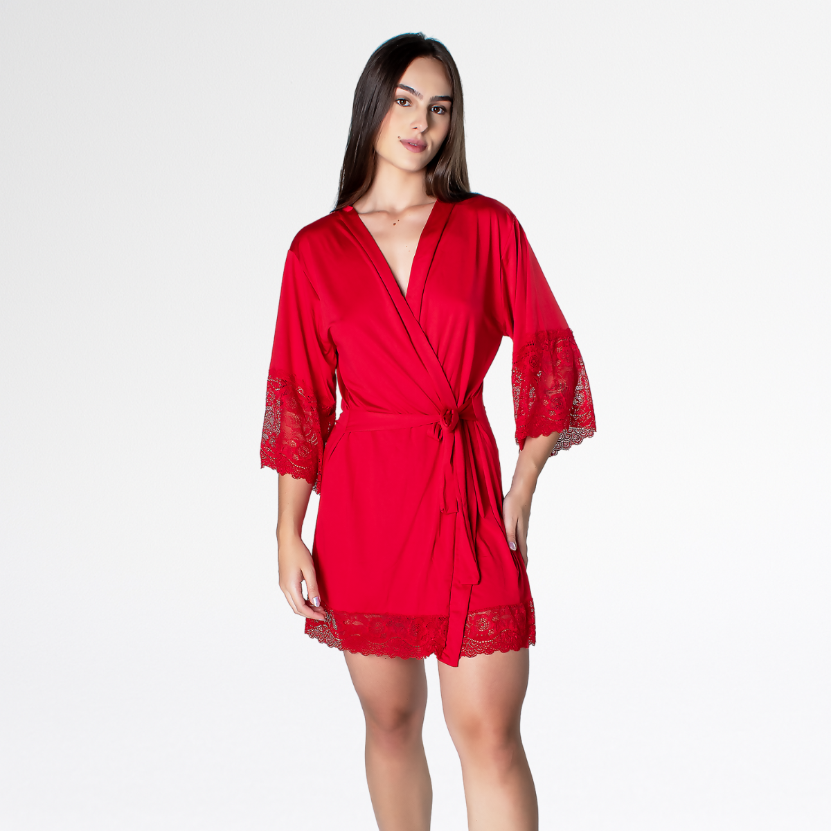 ROBE DE LUXO SEXY NOIVA FEMININO DETALHE EM RENDA-RUBI - Altiê Intimate