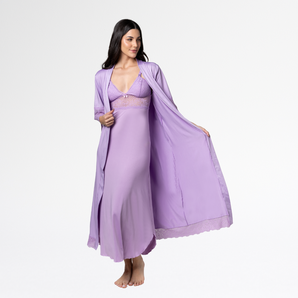 Kit Noiva Robe e Camisola Amamentação - Altiê Intimate