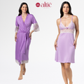 Kit Robe Longo Bicolor com Camisola Curta Bicolor Feminino | Elegância, Conforto e Luxo para Noite - Altiê Intimate