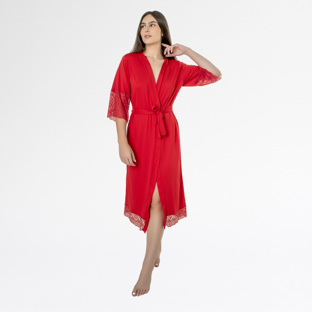 Kit Robe Noiva Roupão Camisola Amamentação Longa Maternidade - Rubi - Altiê Intimate