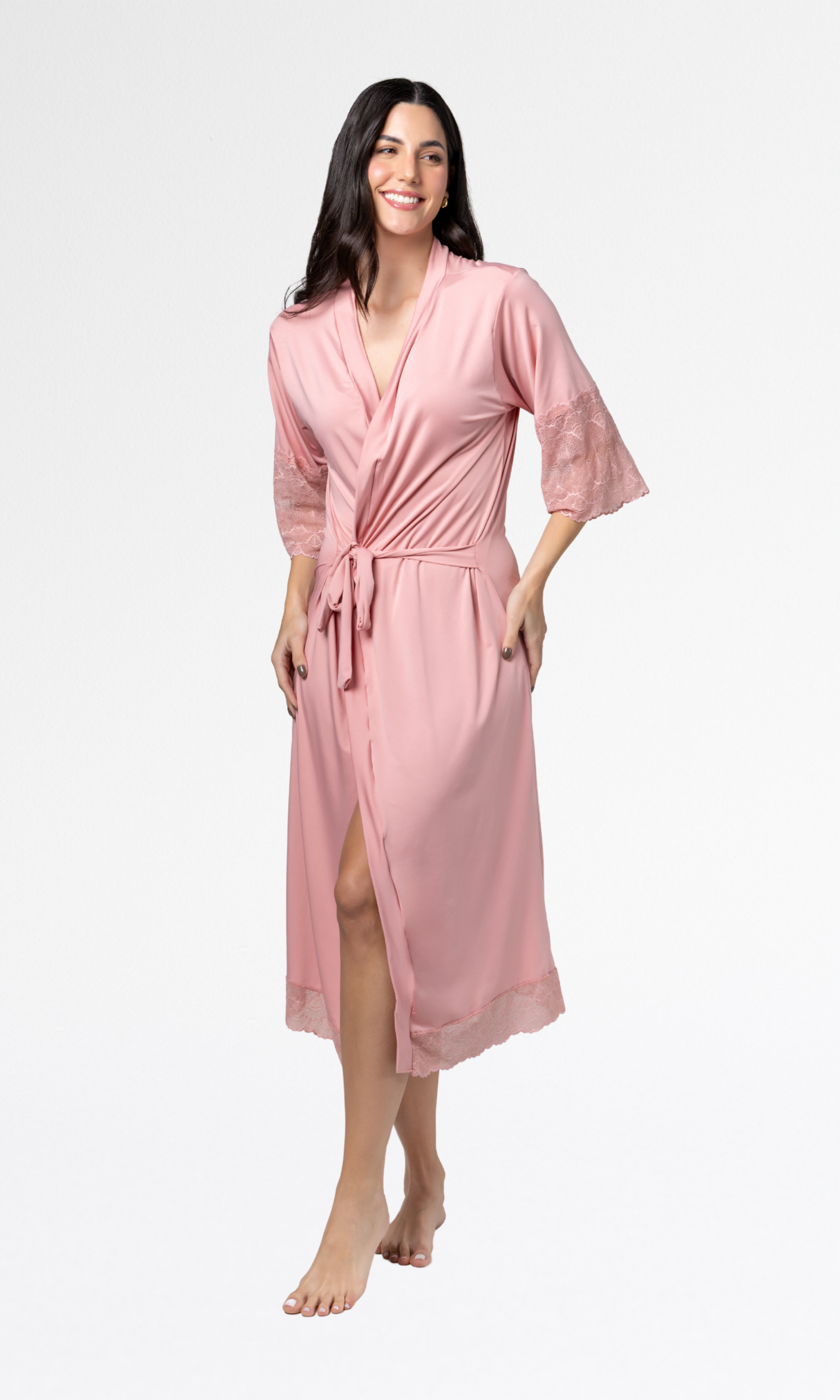 Robe Noiva de Renda Luxo | Roupão Feminino Elegante - Altiê Intimate
