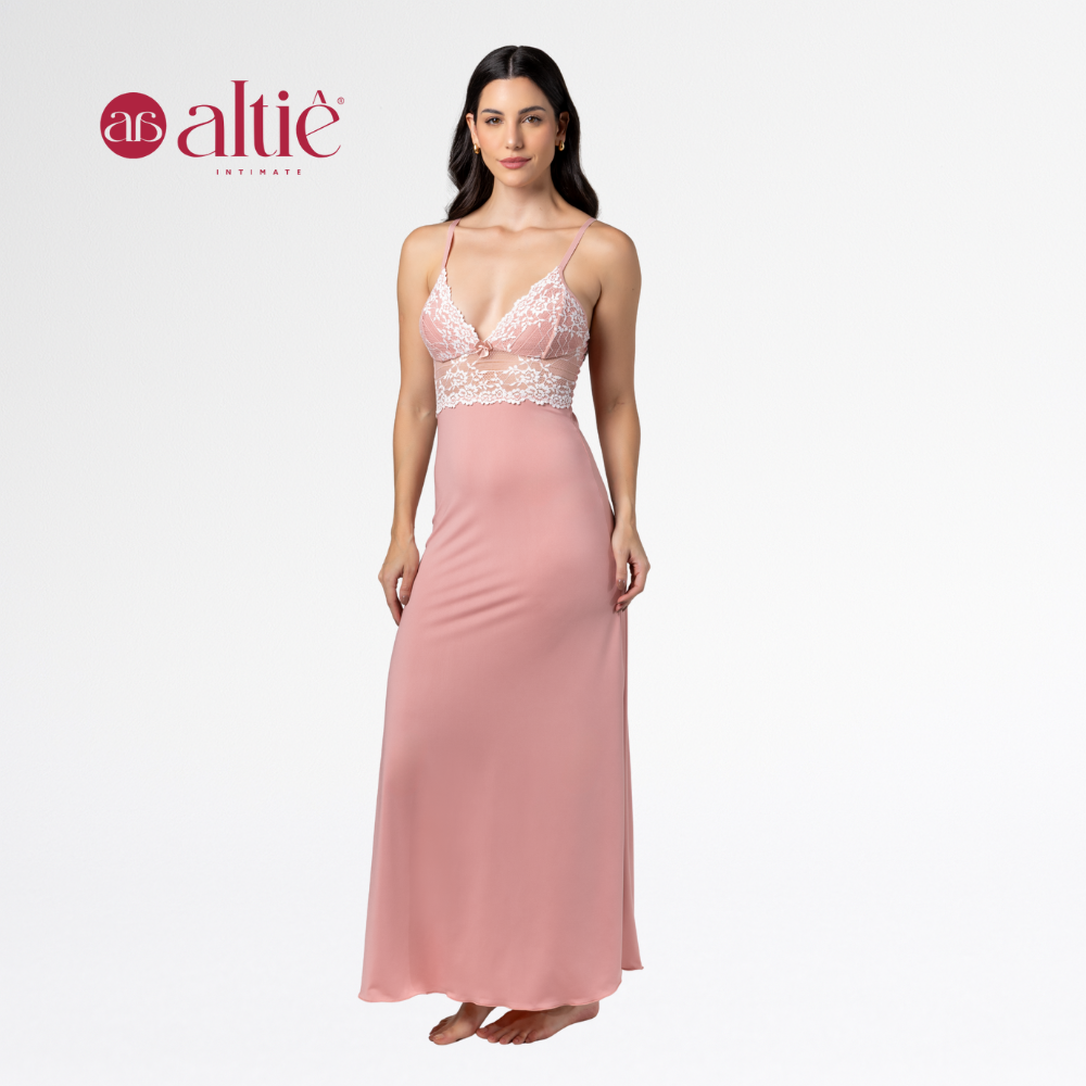 Camisola Longa Bicolor Feminina Luxo | Conforto e Elegância - Altiê Intimate