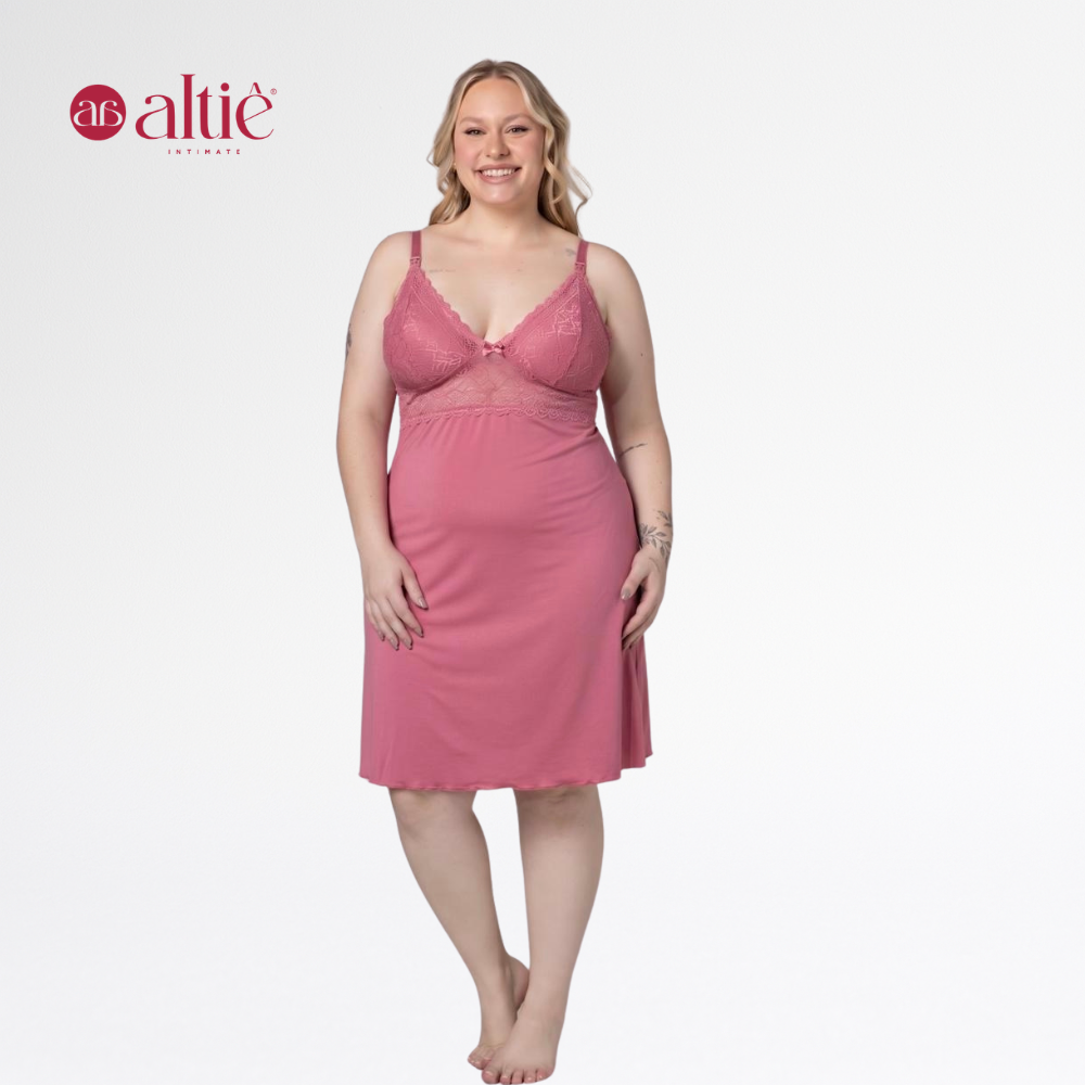 Camisola Plus Size Amamentação Premium Curta com Abertura Frontal | Pós-Parto, Maternidade, Conforto e Toque Soft - Altiê Intimate