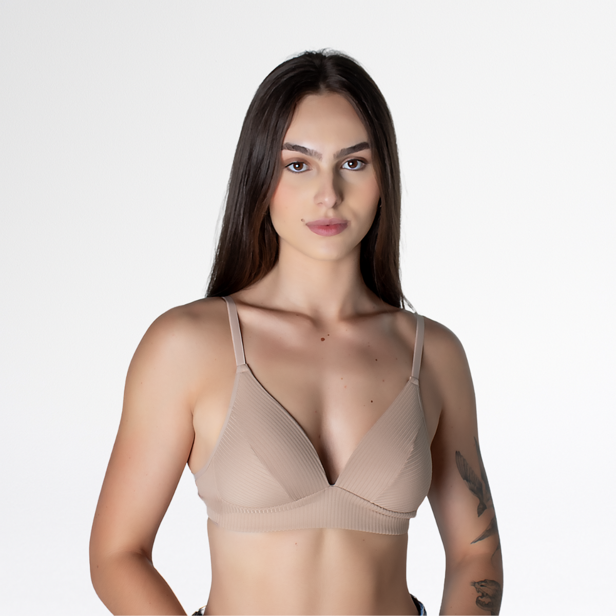 Sutiã Canelado Confortável | Alça Regulável e Fecho - Altiê Intimate