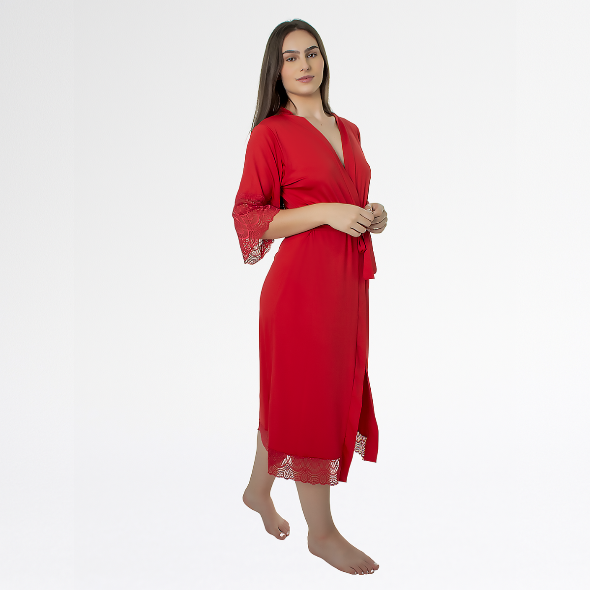 Kit Robe Noiva Roupão Camisola Amamentação Longa Maternidade - Rubi - Altiê Intimate