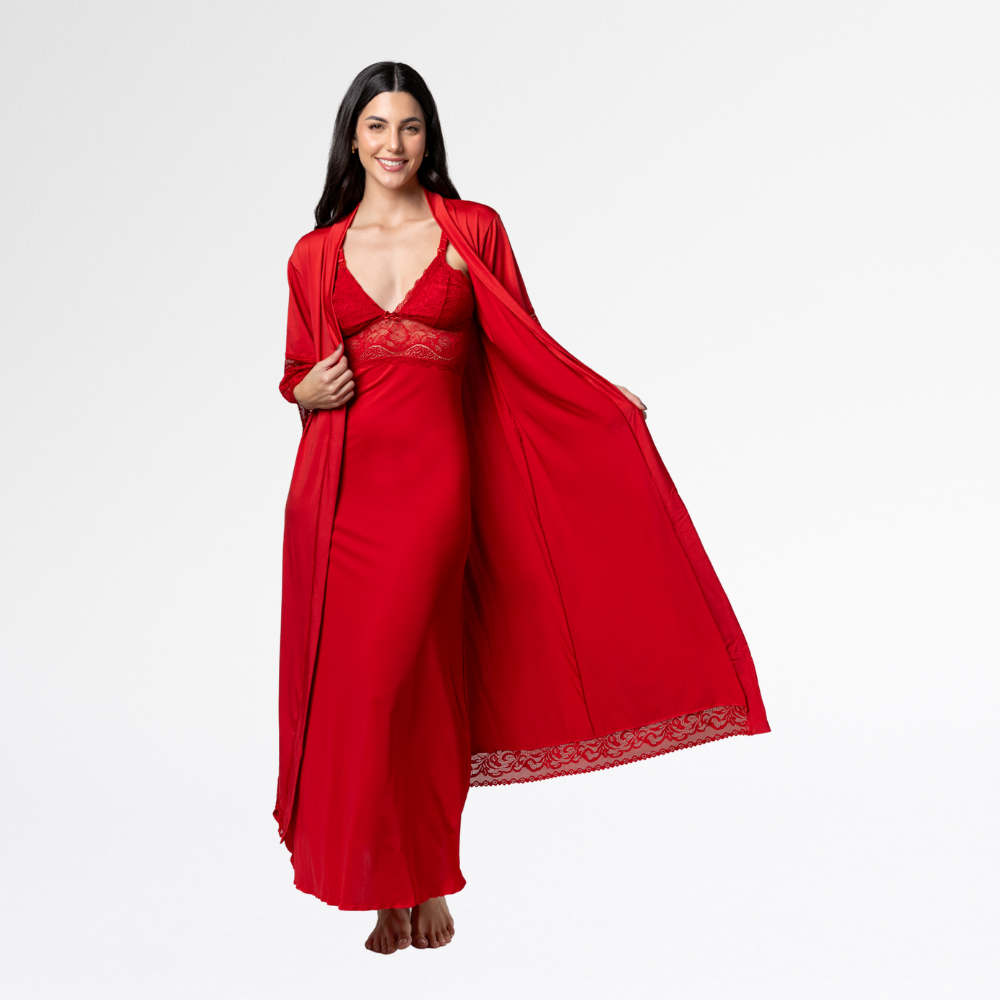 Kit Noiva Robe e Camisola Amamentação - Altiê Intimate