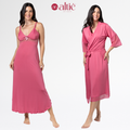 Kit Camisola Longa com Robe Feminino em Renda Luxo – Elegante, Confortável e Sofisticado - Altiê Intimate