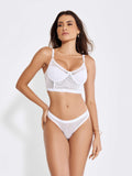 Conjuto Lingerie Sexy Tule Sem Bojo-BRANCO - Altiê Intimate