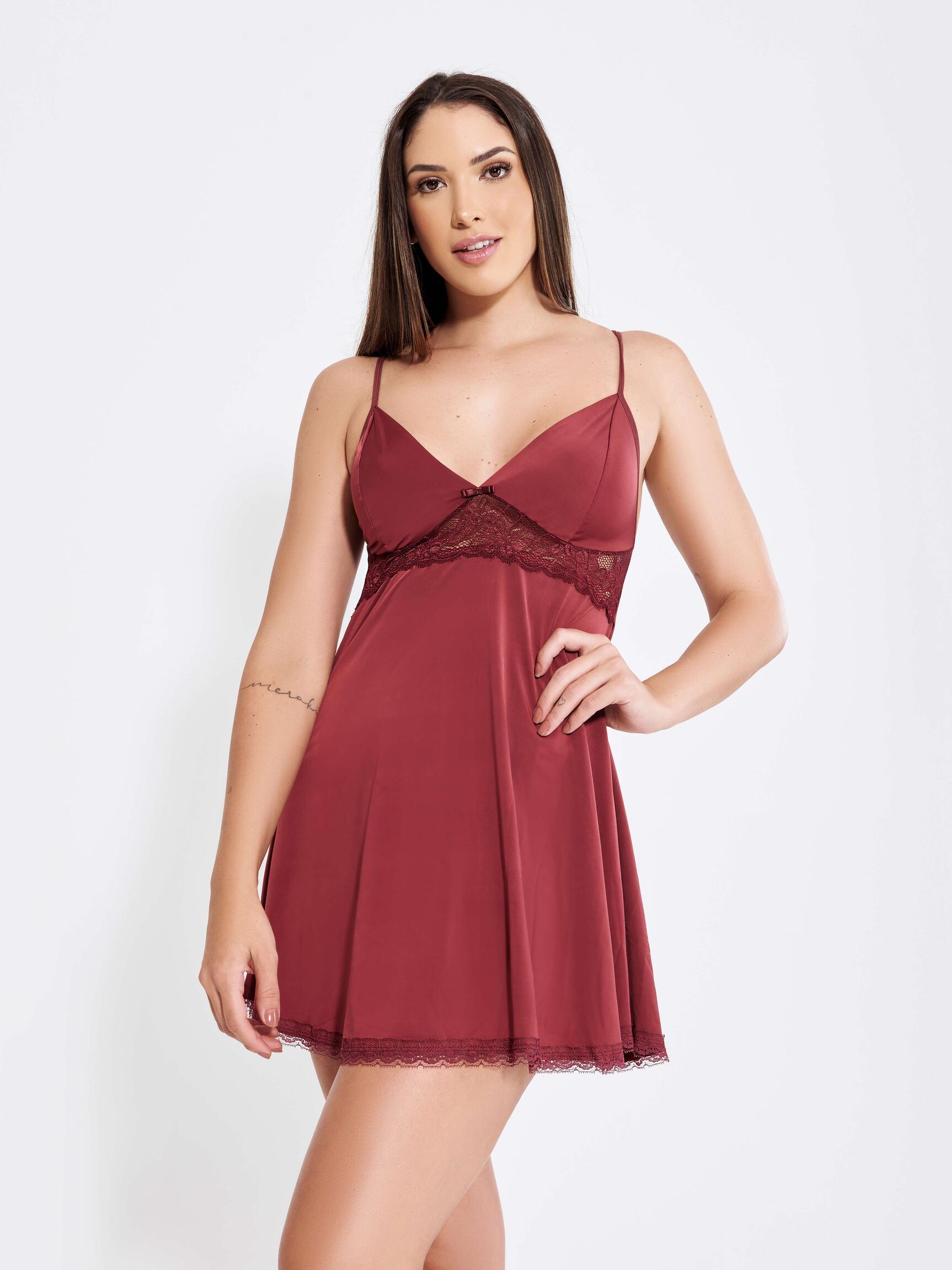 CAMISOLA SEXY COM CALCINHA-VERMELHO - Altiê Intimate