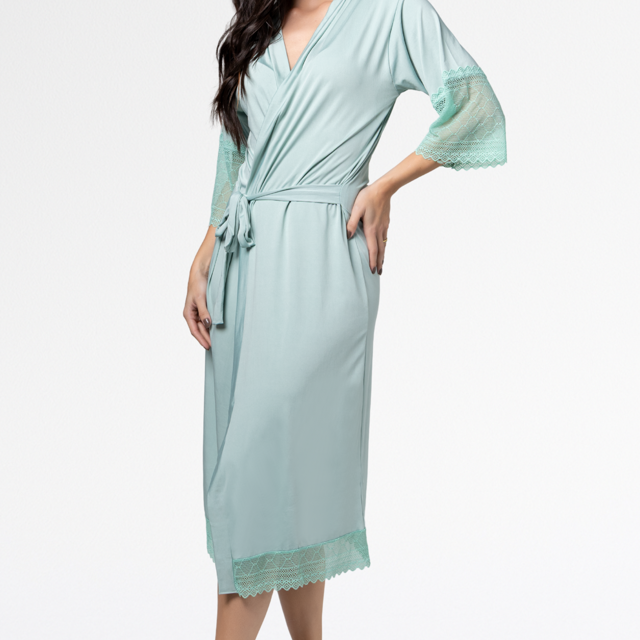 Robe Noiva de Renda Luxo | Roupão Feminino Elegante - Altiê Intimate