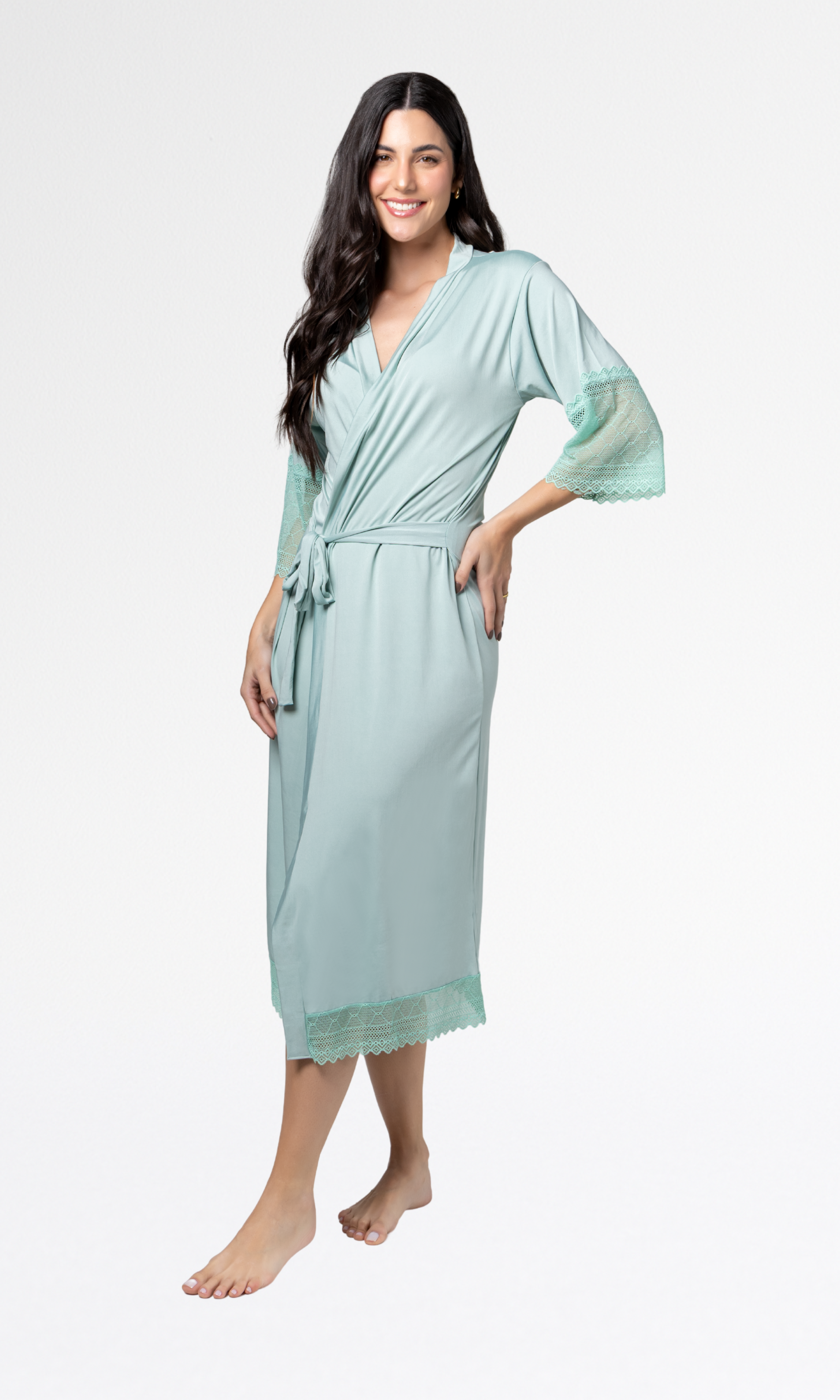 Robe Noiva de Renda Luxo | Roupão Feminino Elegante - Altiê Intimate